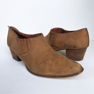 Madewell The Erin Western Ankle Boot Size 11 Tan Brown Leather Point Toe Booties